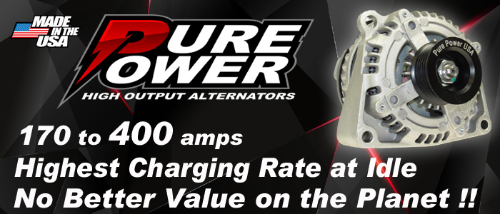 Pure Power high output alternators, Build in the Usa